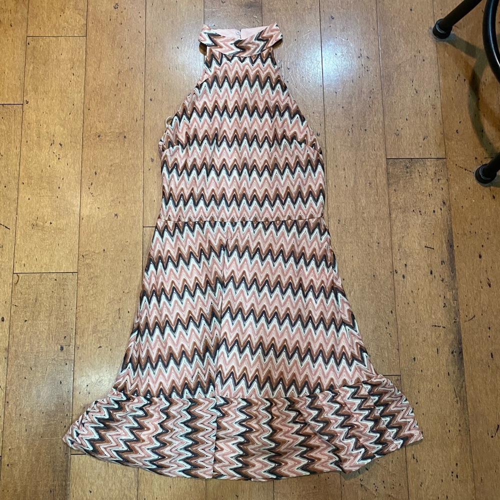 Donna Morgan Retro Maggy Chevron Stripe Zig Zag Print Sleeveless Dress, Sz 8 NWT - Picture 8 of 15
